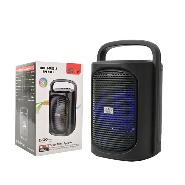 SING-E ZQS1330 Mini Bluetooth Wireless Speaker 3 Inch Portable RGB Lights Supports Multiple Playback Modes FT FM