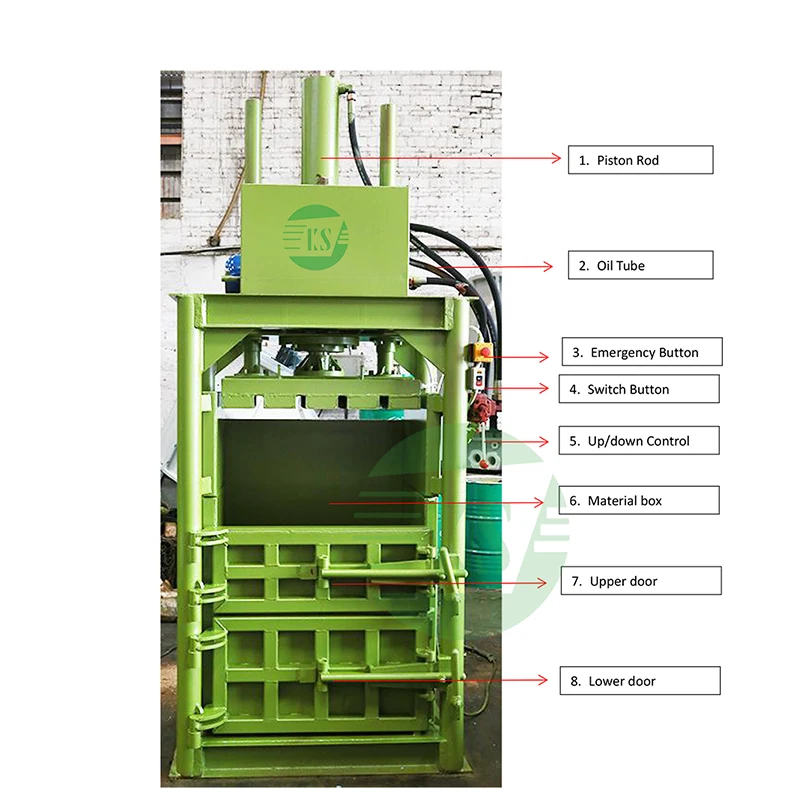 Keshang 30-460T Auto Vertical Scrap Metal Paper Aluminum Beer Can Hydraulic Baler Waste Carton Bale Press Packing Machine factory