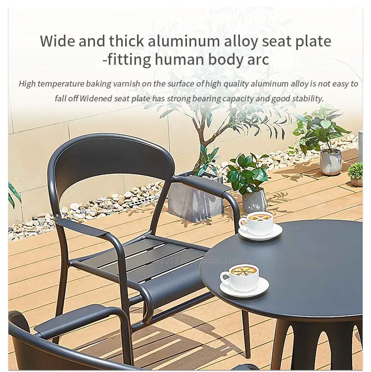 Juecheng Patio 6 People Cast Aluminium Garden Chair Outdoor Table And