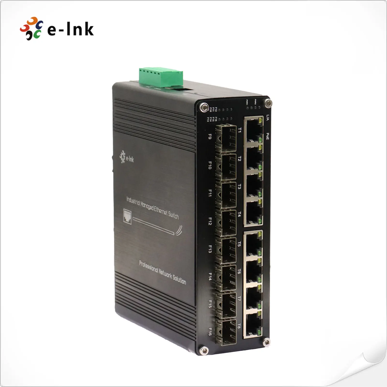 Industrial 8 Port Gigabit Managed Ethernet Switch 8 X SFP 8 X GE PoE Network Switch Layer 2+ Managed