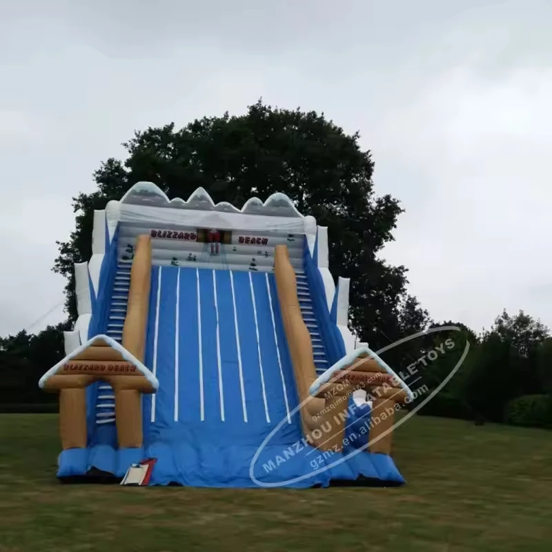 Outdoor Inflatable Castle with Dry Slide Snow Tubes Tobogan Bouncer Park Toy-Fun Sleds and Tubes for Kids