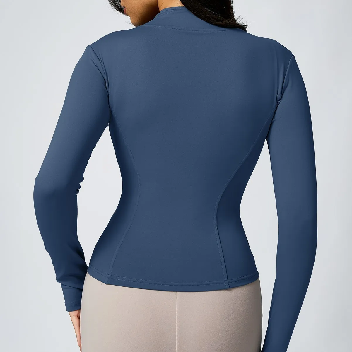 Sports Jacket Seam Zipper Long Sleeve Breathable Quick Dry Yoga Top Suitable for Running