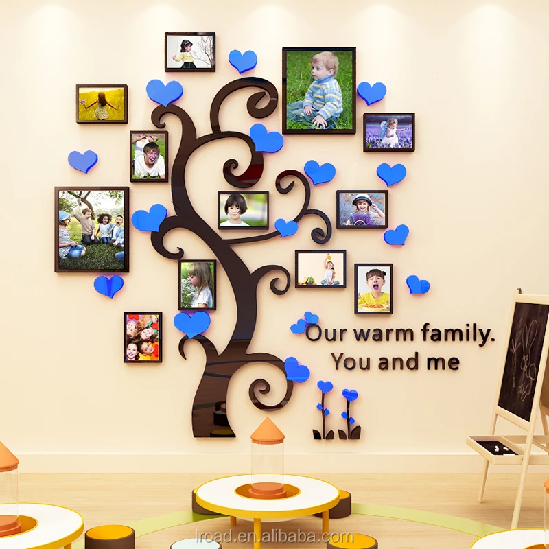 Large Family Tree Photo Frame Love Tree 3D Acrylic Wall Sticker Decal