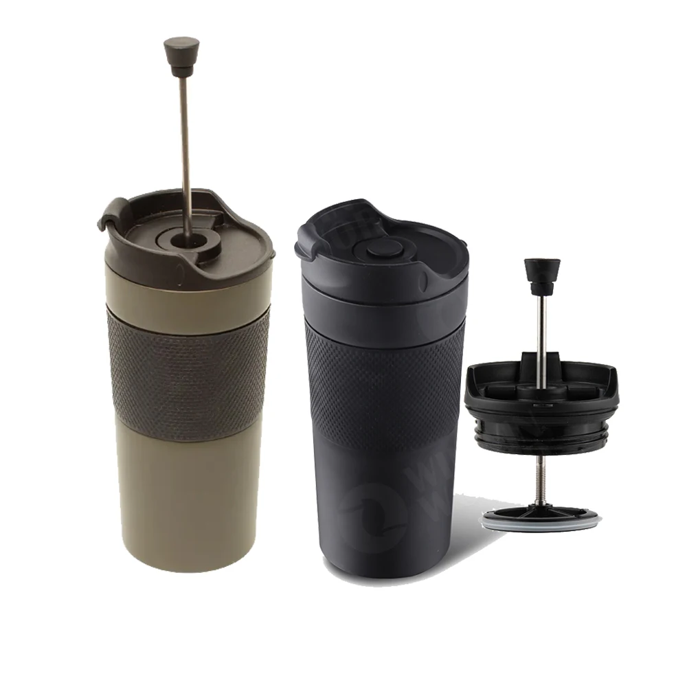 Travel Vacuum Insulated Coffee French Press Mug by Winwinworld