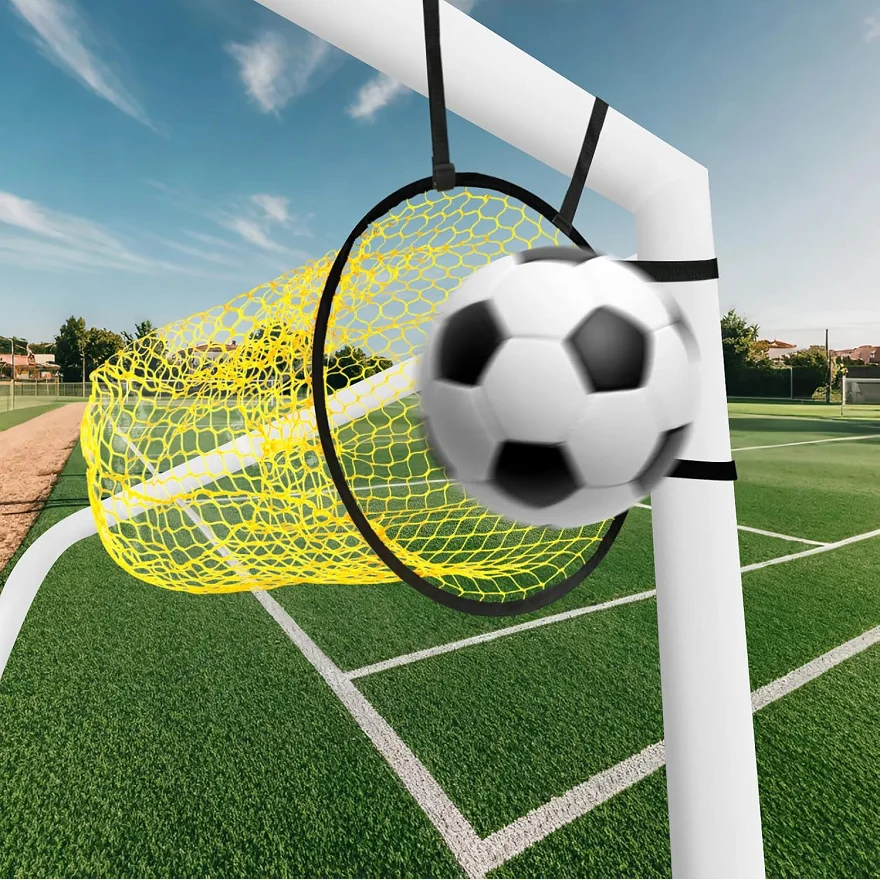 Foldable Mini Soccer Goal Target Net Top Bins Football Targets Soccer Goalie Net Practice Game Durable Polyester