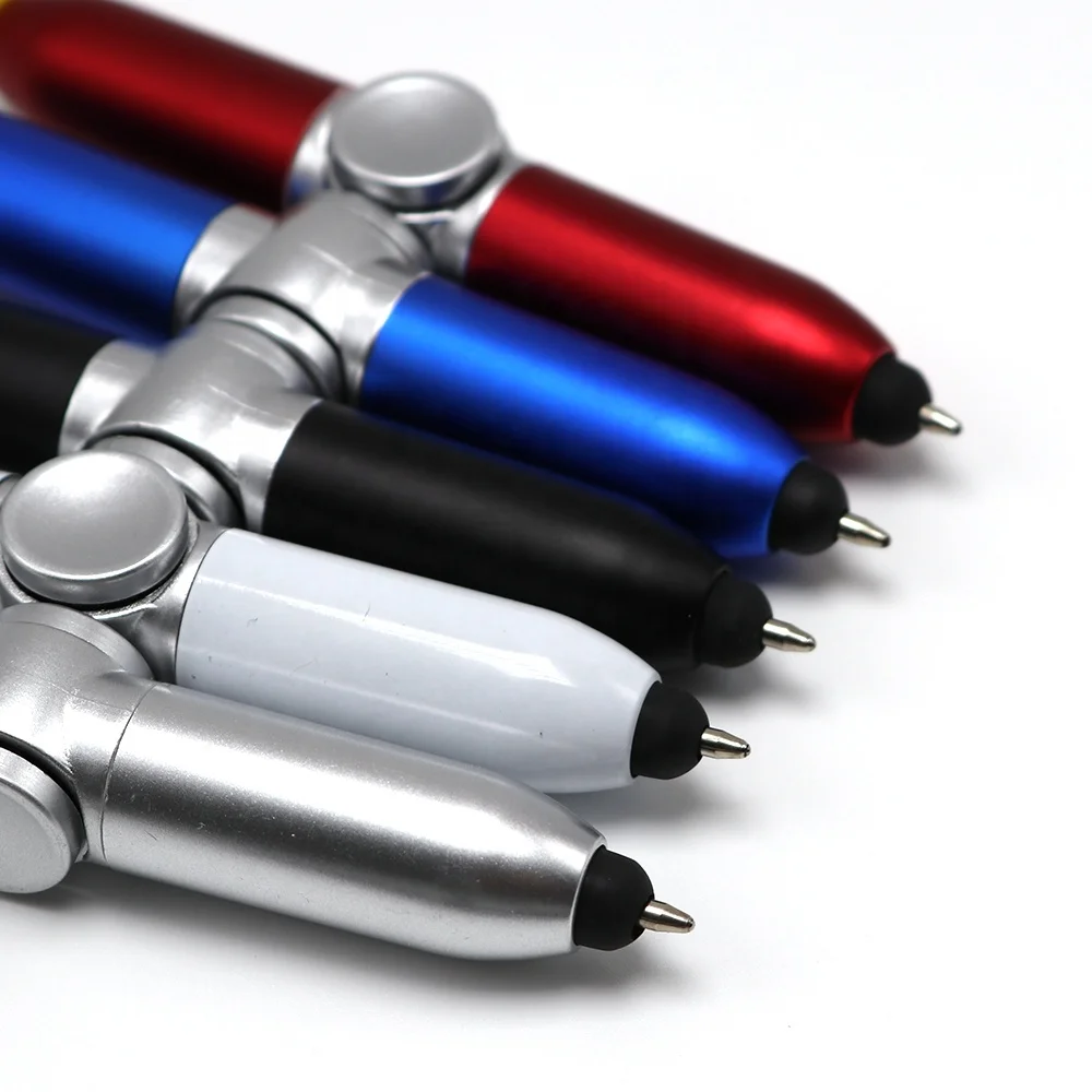 2024 Creative Multi Functional Fingertip Gyro Pen  Reduce Pressure  Stylus Fidget  Ballpoint Pens with LED Light
