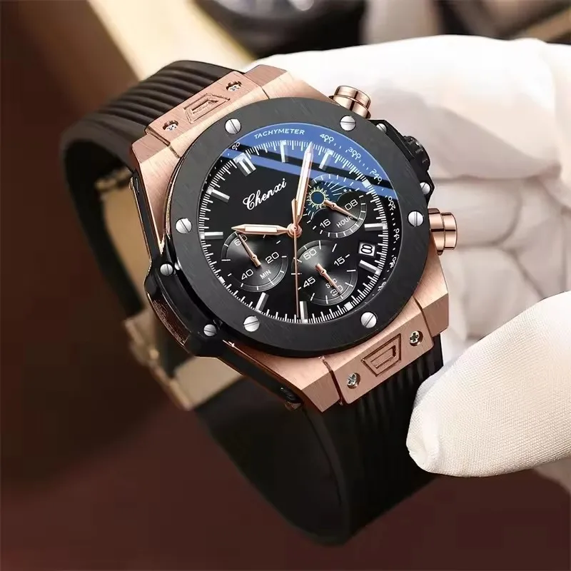 CHENXI CX-939 Men's Chronograph Watch, Luminous Dial, Waterproof