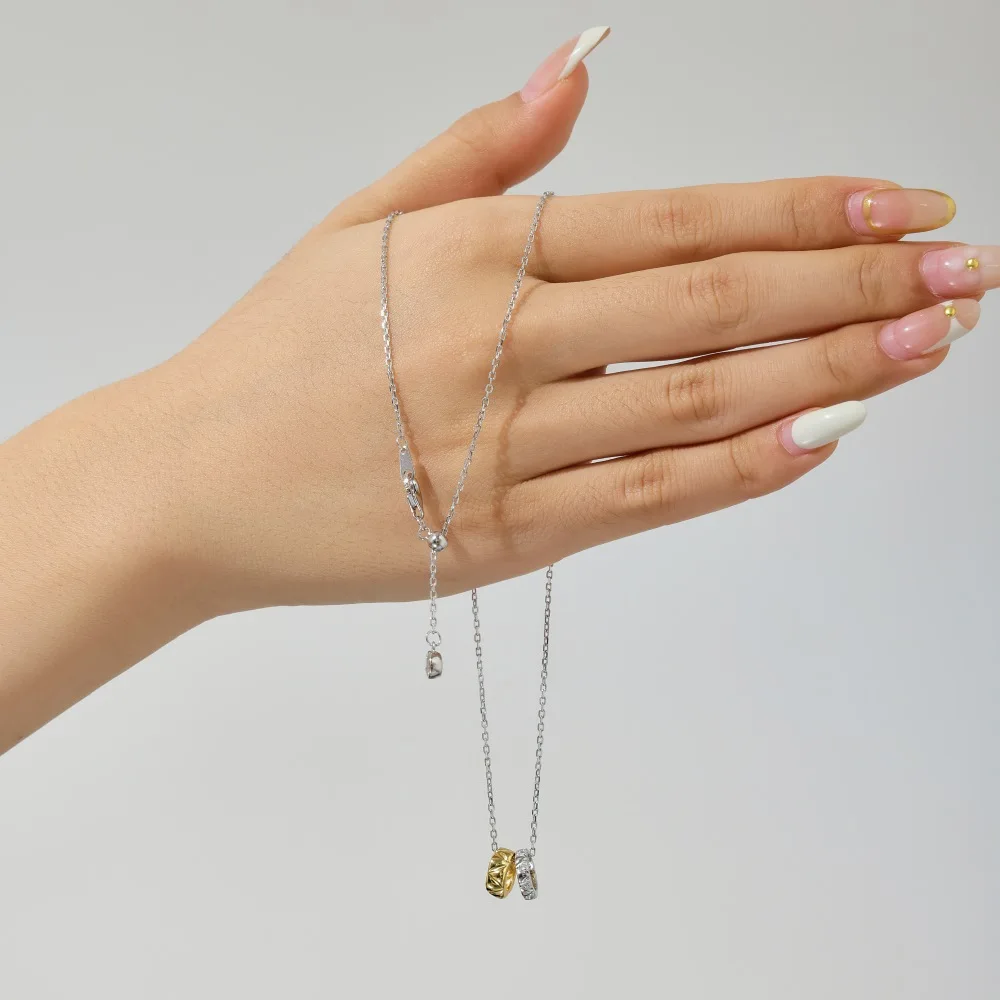 KAKODIY personalized design fine jewelry rhodium 18K gold plated chain contrasting pendant necklace for women detail 5