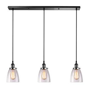Nordic Loft Vintage Industrial Pendent Light bar Coffee Shop Glass Shade Pendant Lamp