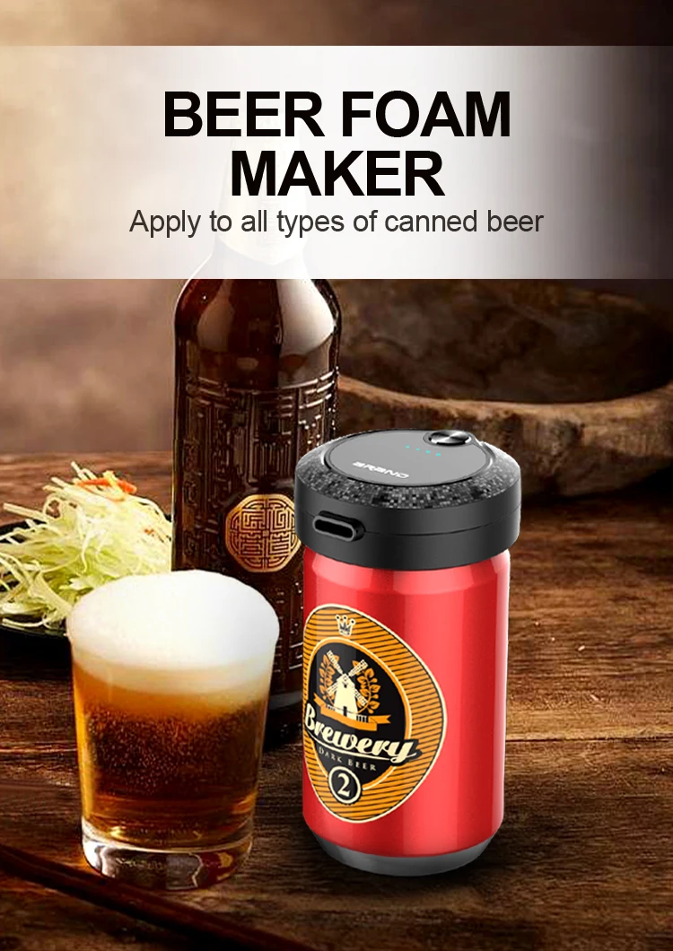 Folzery Beer Foamer, Portable Handy Beer Frother Airlock Bubbler,  Micro-foam Creamy Beer