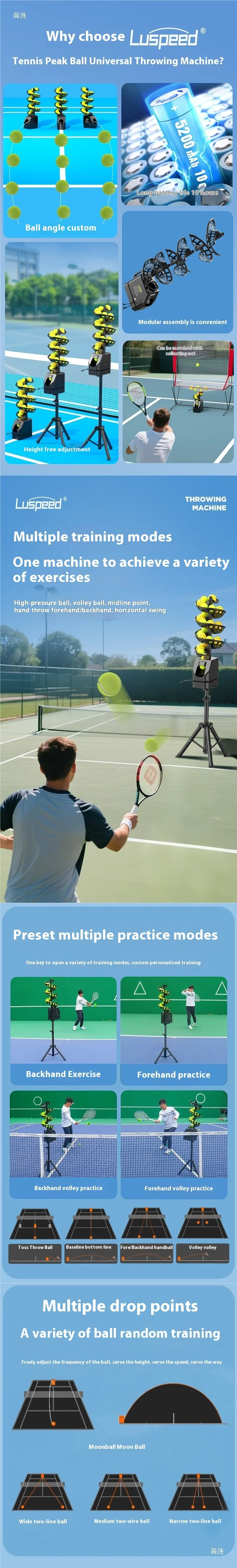 product professional portable ball throwing machine remote control self service pickleball tennis training equipment made of steel-1