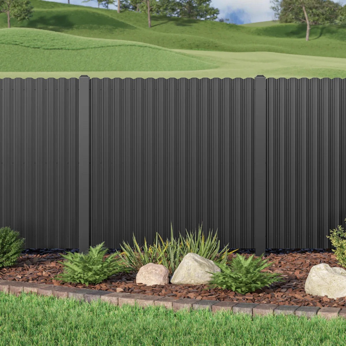 Ace Aluminum Fence Black Horizontal Aluminum Louver Garden Metal Fence