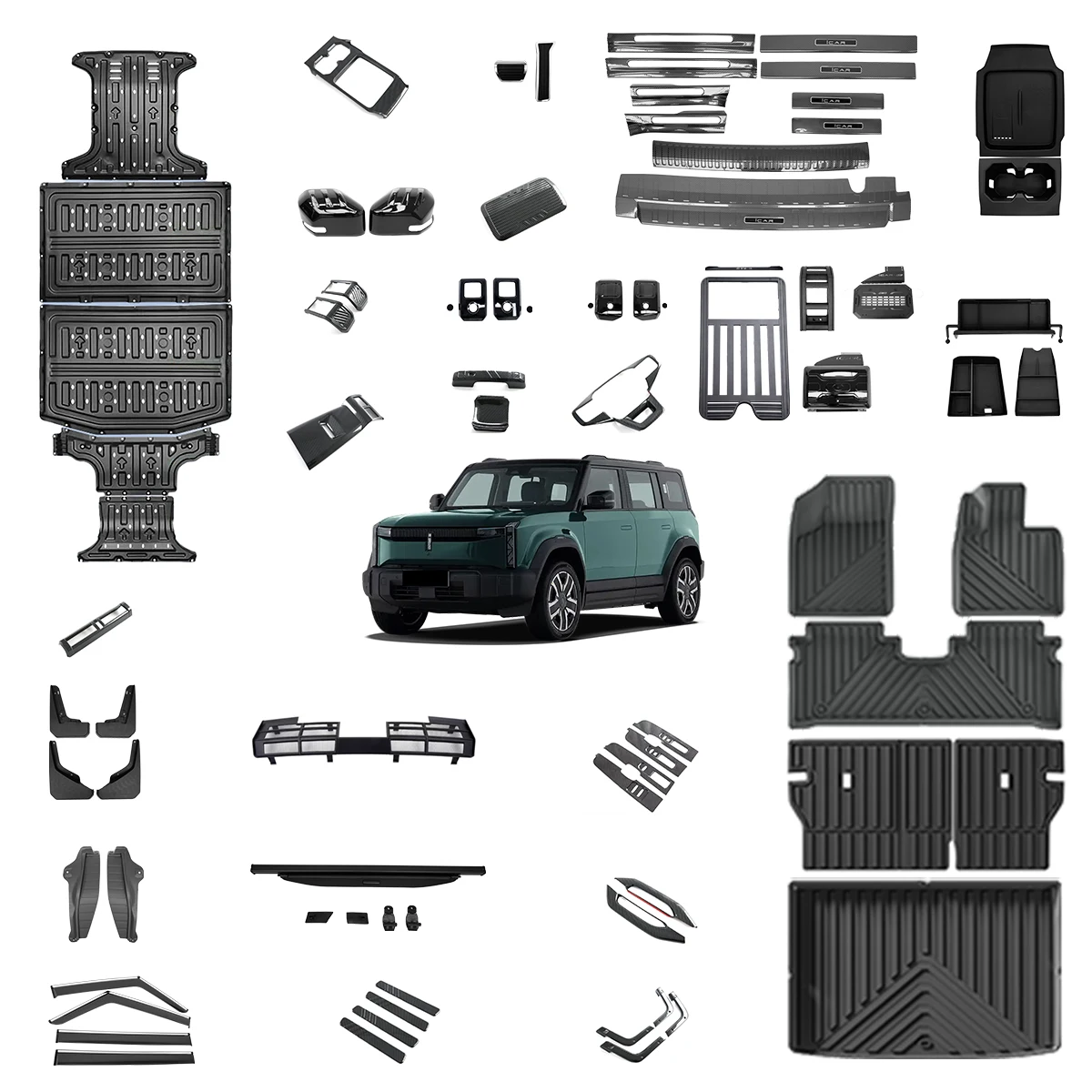 Auto Interior Accessories for Chery Icar 03 Kit Jaecoo J6 Interior Kit ABS Carbon Fiber Pattern Decorative Protection Parts