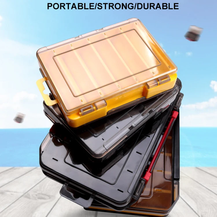 Free sample  Fishing Box 12 14 compartments Fishing Accessories lure Hook Boxes storage Double Sided Fishing Tackle box