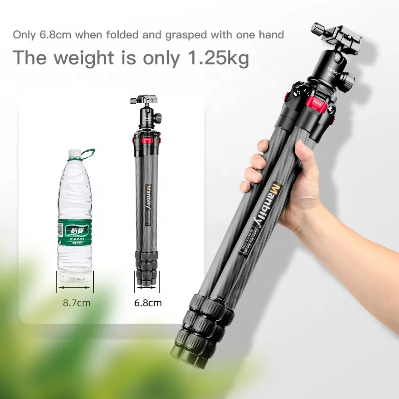Manbily Professional  Carbon Tripod Slr Digital Photography Tripod Detachable Carbon Fiber Single Leg Convenient Tripod