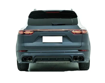 P-orsche Cayenne 958.1 upgrade to 9Y0 bodykit body kit rear trunk tailgate taillight  bumper diffuser exhaust tips