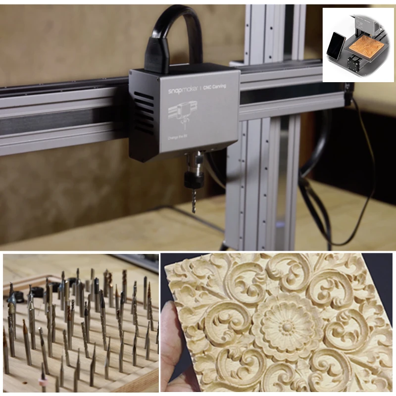 LY 3 in 1 CNC Router Laser Engraver 3D Printer Machine For DIY Learning Leather Wood Carving