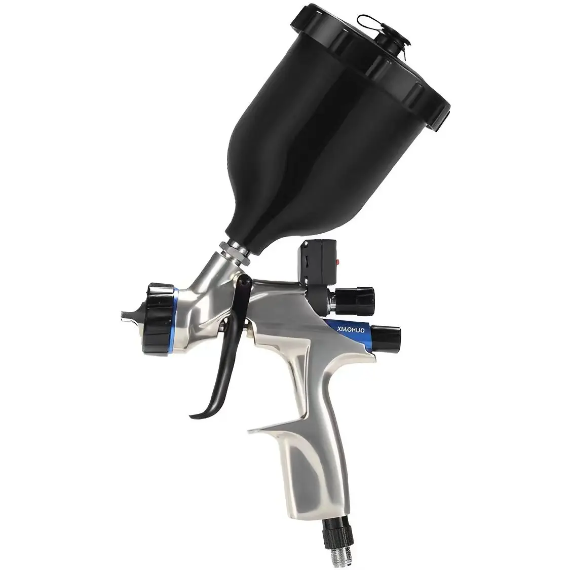 High Pressure V1 600ML CUP Digital Basecoat Paint Spray Gun Silver/Olive/Black Pneumatic Power Source for Painting