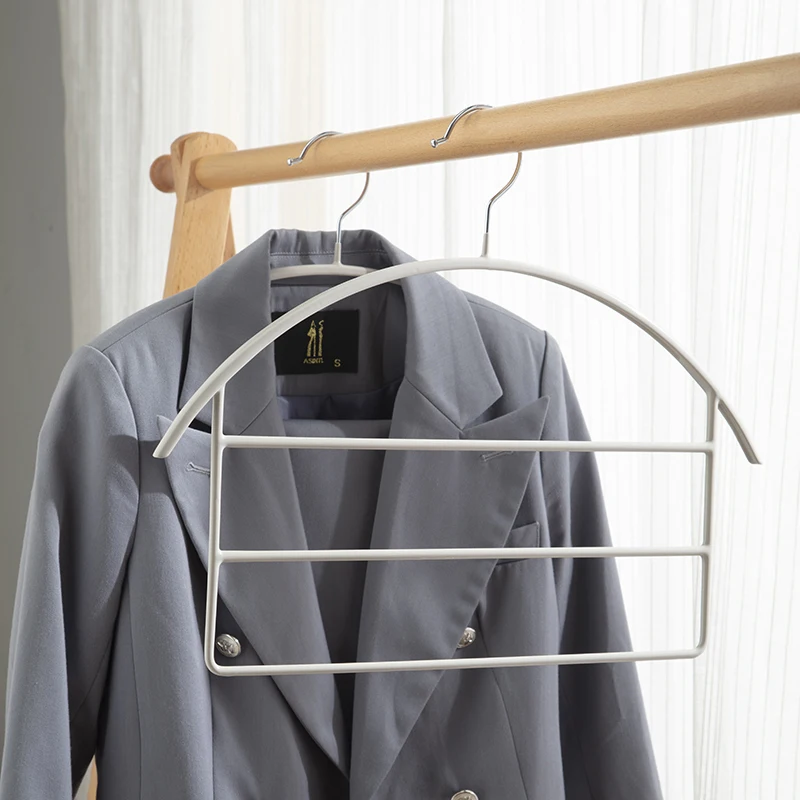 SOLELY SY153 Bestseller  Factory Multi-layer clothes and pants PVC Coated  metal wire Hanger for Drip Drying