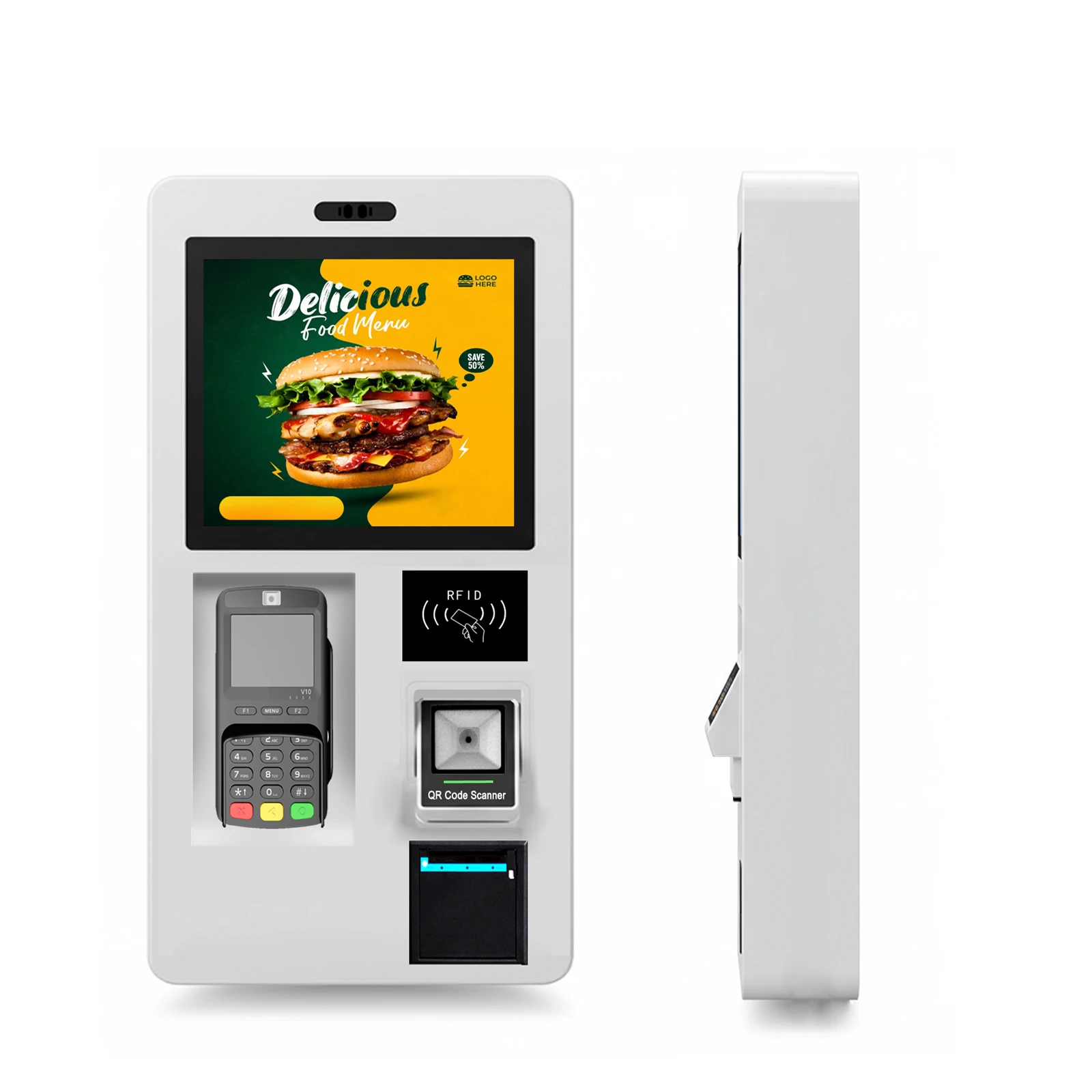 Новый дизайн киоск для оплаты самостоятельного заказа в ресторанном оборудовании с номером наличных настенный информационный