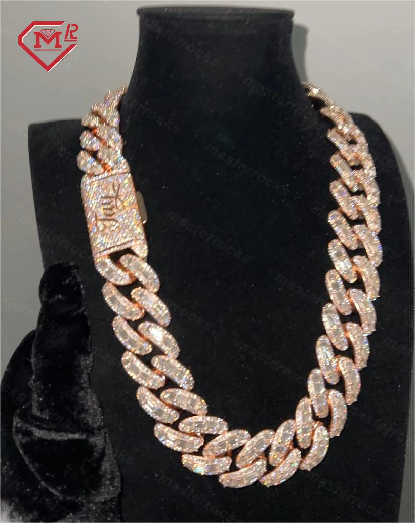 Luxury Rappers 20MM Iced Out Rose Gold Chain with Moissanite