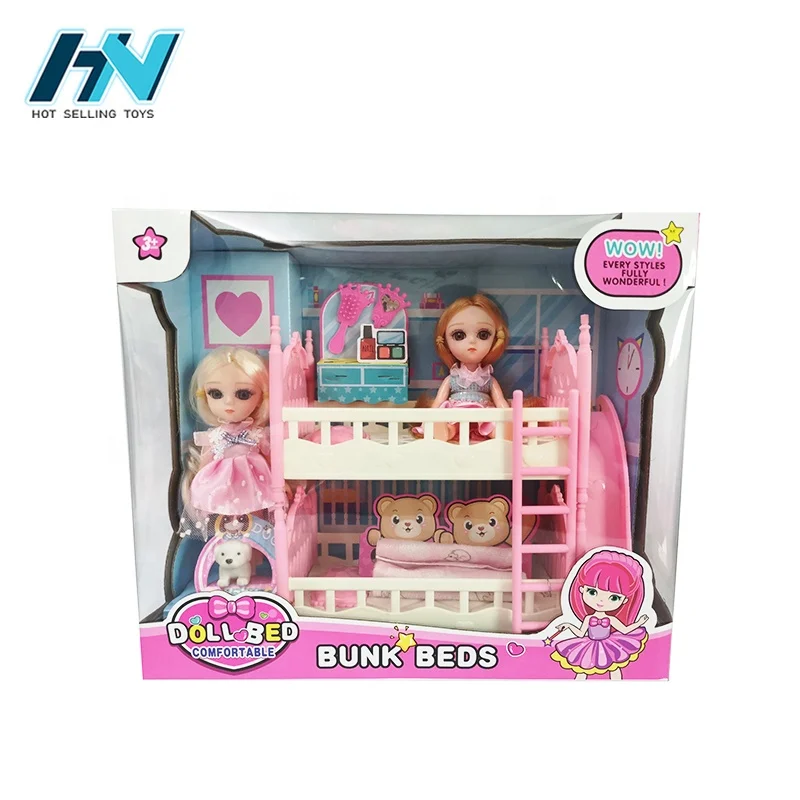 Enfants Semblant Jouer Chambre Meubles Jouet Belle Double Decker Poupees Lit Buy Lit De Poupees Jouet De Poupee De Bebe Lit De Maison De Poupees Product On Alibaba Com