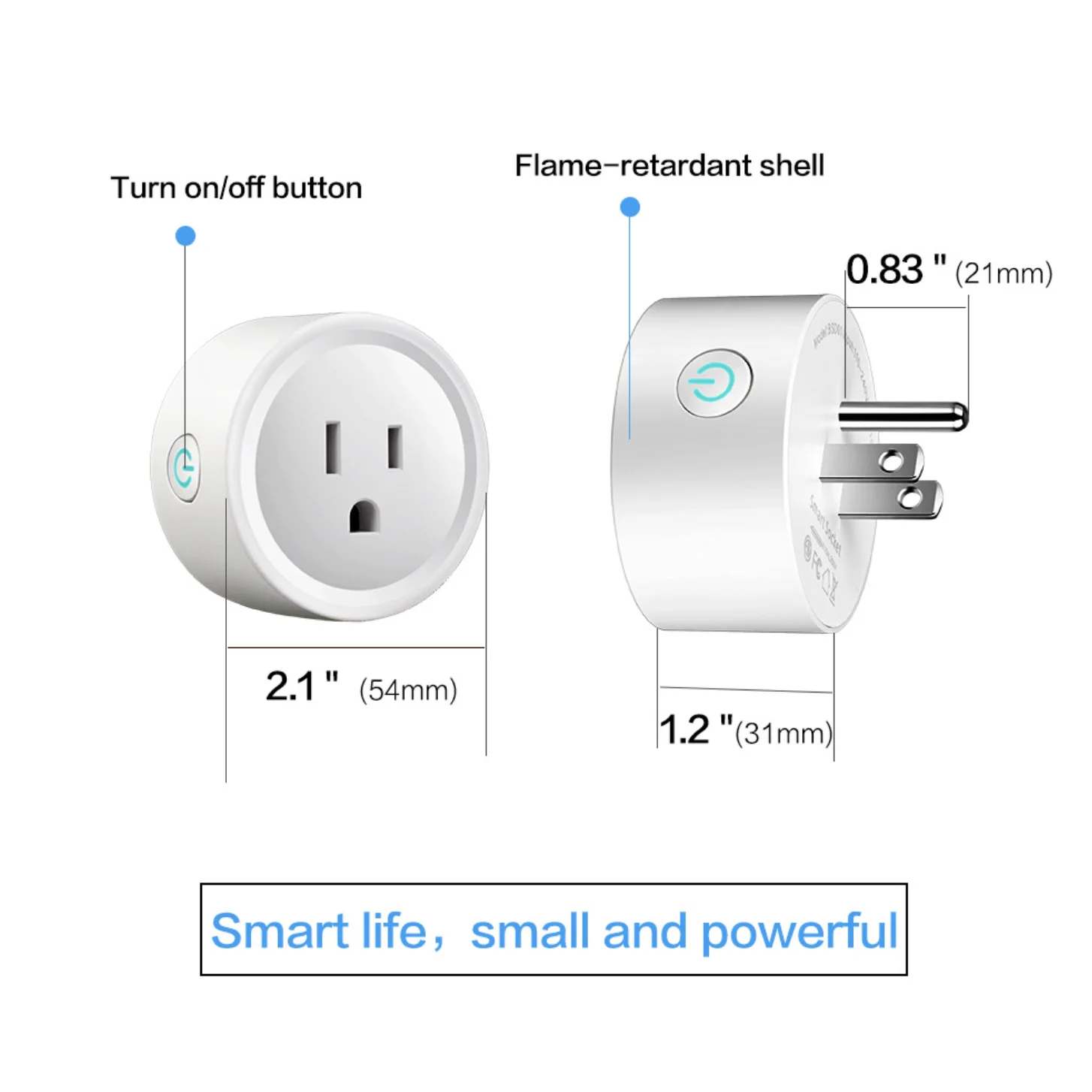 Smart Home Mini Socket WiFi Outlet 10A 16A Standard Compatible with Alexa Google Assistant Voice Control Smart Plugs Usa Wifi