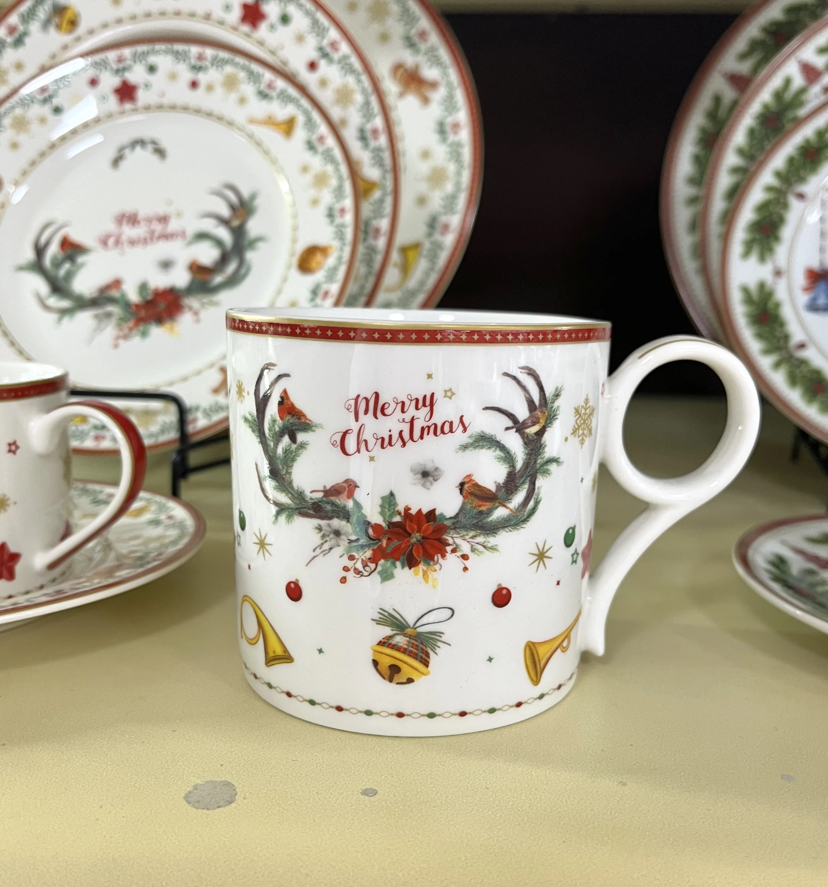 Christmas moose trumpet collection special festive celebrating holiday atmosphere coffee milk mugs details