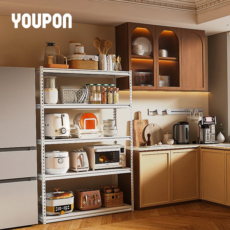 Wholesale 5 Tier  Light Duty Rack for Home and Kitchen Adjustable Stacking Shelving Unit Steel Storage Rack