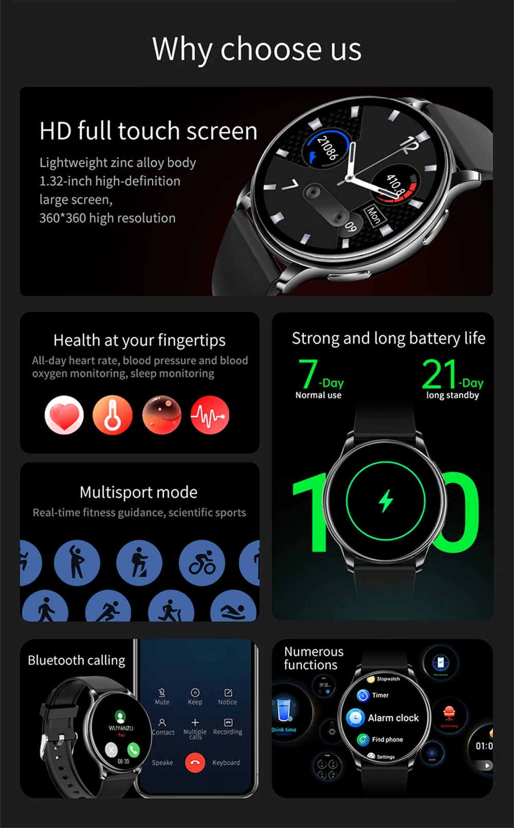 Chinese factory supplier supply  Y33 Relojes Smartwatch 1.32inch Waterproof Multiple Sport Modes Heart Rate Monitoring Smart Watch For Men Women 2025 - Buy 2025 Smartwatch sports Smart Watch For Men Women ip67 Waterproof Smartwatch