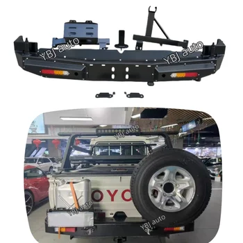 YBJ Car Accessories Steel Rear For Land Cruiser FJ79 LC76 PICK UP With Tyre Rack and Fuel Tank Holder  Rear Bumper LC79 BULL BAR