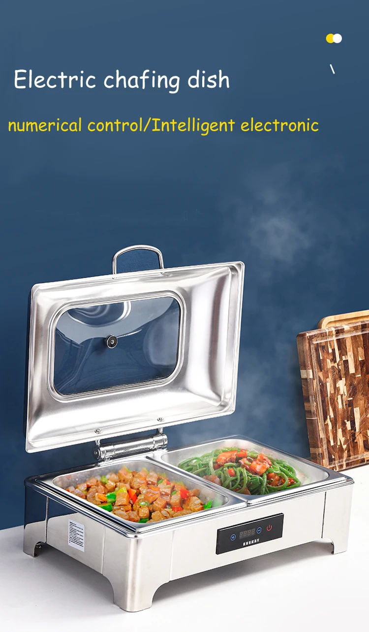 Stainless Steel Chafing Dish Set With Electric Or Fuel Heater Chafing