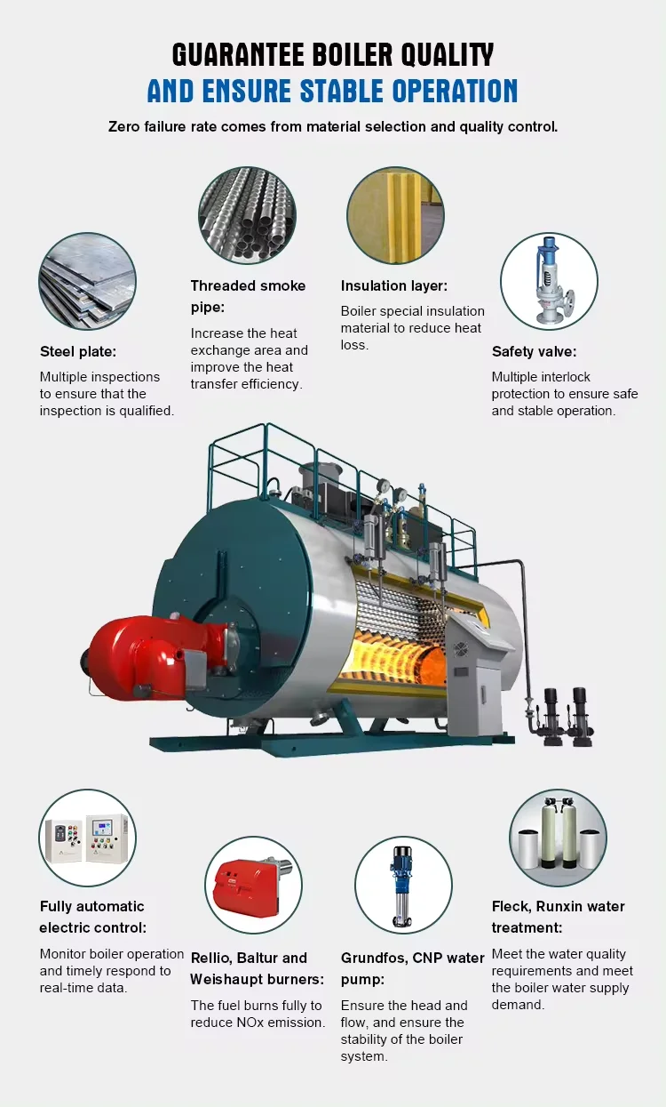 Horizontal Gas Diesel Fired Automatic 1-15 Ton Steam Boiler for Laundry Industry