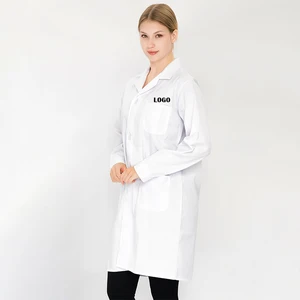 Wholesale Custom Long Sleeve Medical Lab Coat Hospital Uniforms Chemistry Science Lab Coat Doctor Nurse White Lab Coat