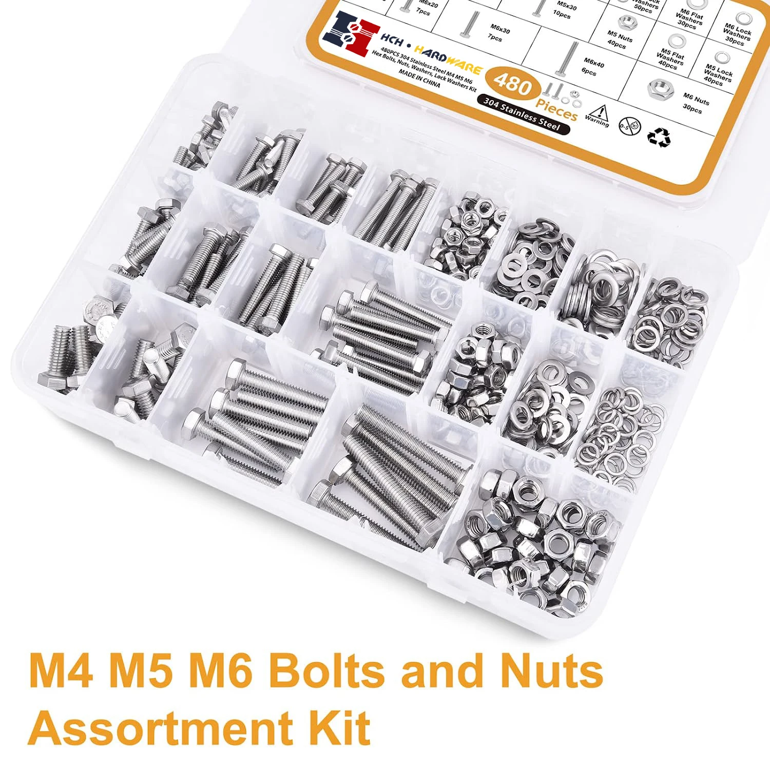 Lot De Boulons Et écrous Hexagonaux Inox M3 à M8 - Neuf