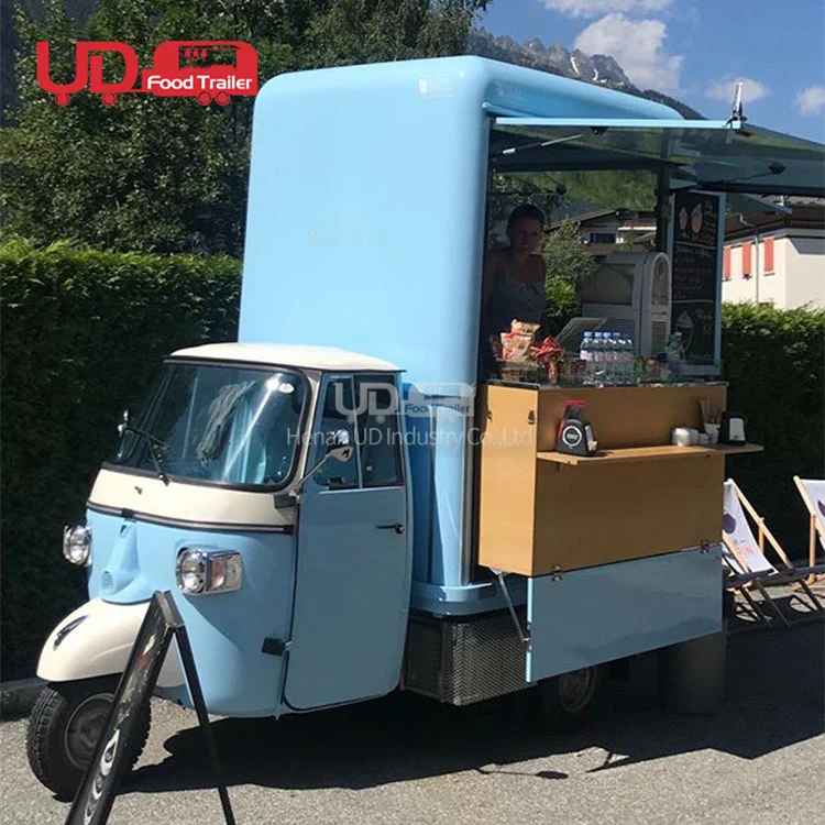 Multi Function Ice Cream Food Cart Electric Tricycle Tuk Tuk Ape Hot Dog Stand Coffee Kiosk Mobile Food Truck