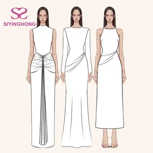 Online Wholesalers Custom Apparel Women Lady Elegant Casual Slimming Built in Shapewear Seamless Bodycon Outerwear Long Dress