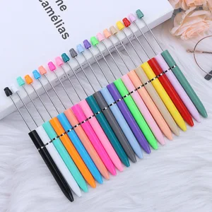 Wholesale Promotional Macaron Plastic Beadable Ballpoint Pen DIY Cartoon Bead Pens Popular for Their Unique Design and Quality