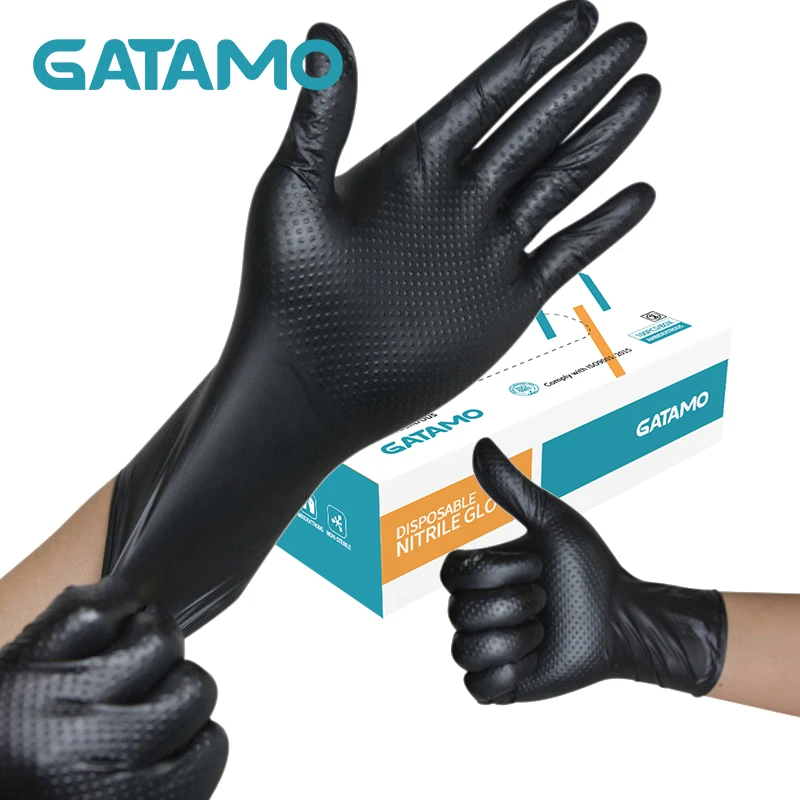 G29 Diamond Grip Industrial Black Nitrile Gloves Nitrile Vinyl Blending