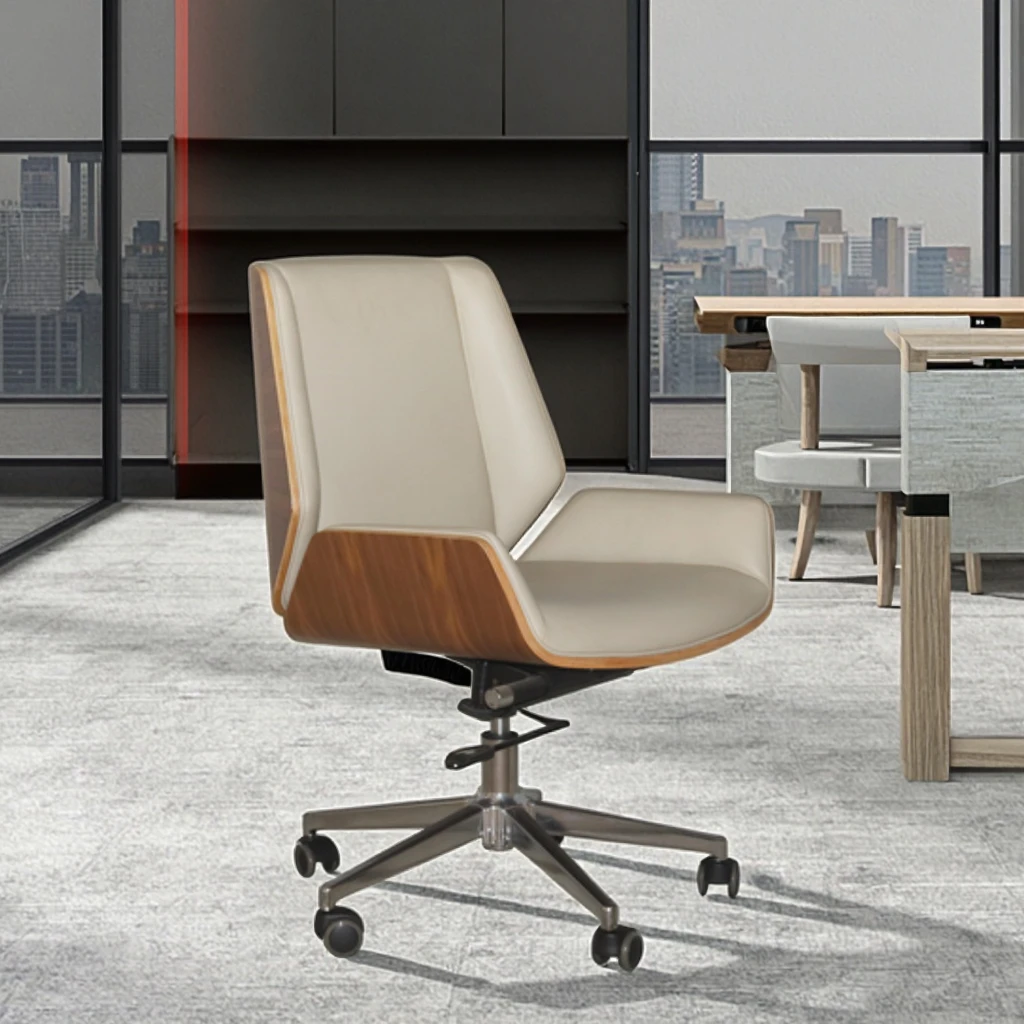 Compact Guest Chair Waterfall Seat Edge Fixed Base Design Space Saving Solution 2
