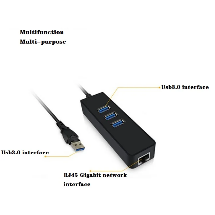 ADAPTATEUR LAN MULTIFONCTION USB3.0 HUB 3 PORTS