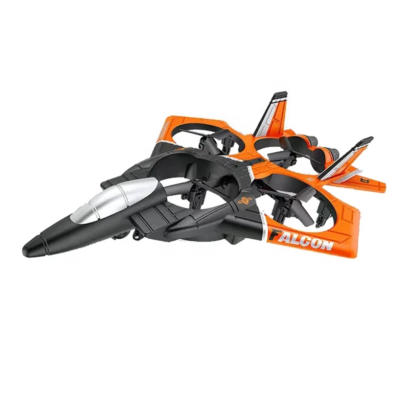 Avion Radiocommandé 360° Avec Lumières – En PP Facile à Piloter – Cadeau Enfant 4-8-12-16 Ans – Rouge Et Jaune (1 Batterie)