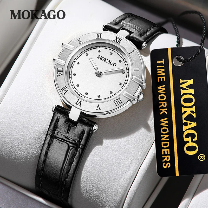 MOKAGO M8124 Quartz Watch - Elegant Roman Numeral Dial