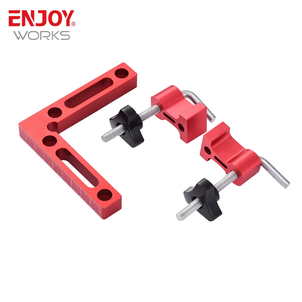 6Pcs/set 90 Degree Positioning Squares Right Angle Clamps Aluminum Alloy Woodworking Carpenter Corner Clamping Square Tools