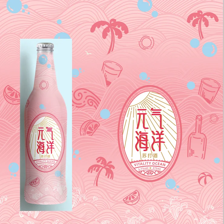 ViTALITY OCEAN, персонализированная этикетка на заказ, ликерная сода, питьевая 275 мл, 3.5% Том, экспортер ликера