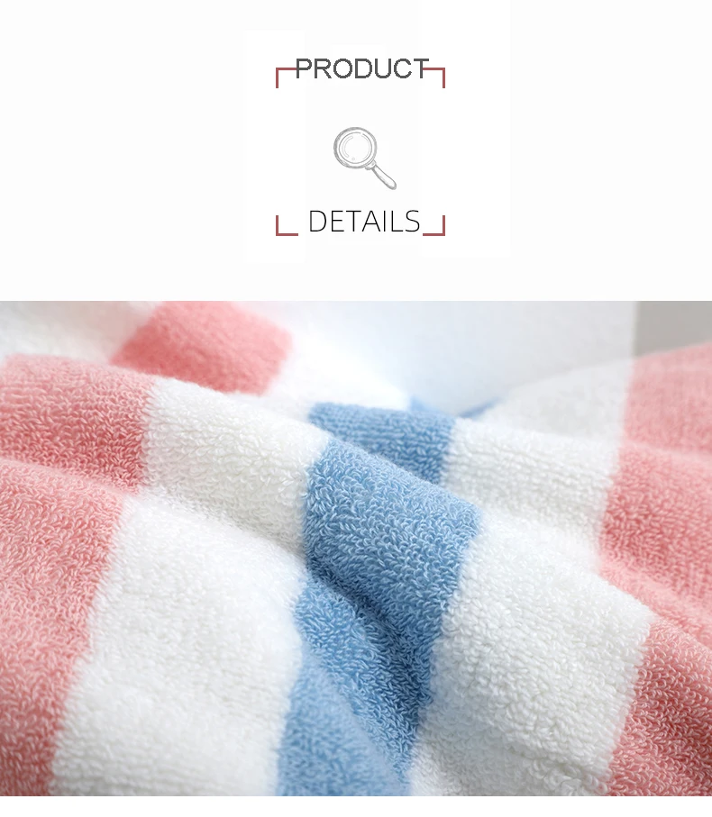 Manufacturers new thickened cotton color strip cover adult face towel bath towel manufacture