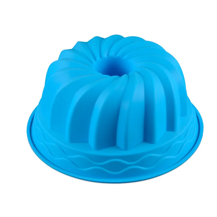 Silicone Fluted Cake Mold  Non-Stick Baking Mold for Jello Cake Gelatin Bread 9-Inch Tube Cake Pan Bakeware European-Grade