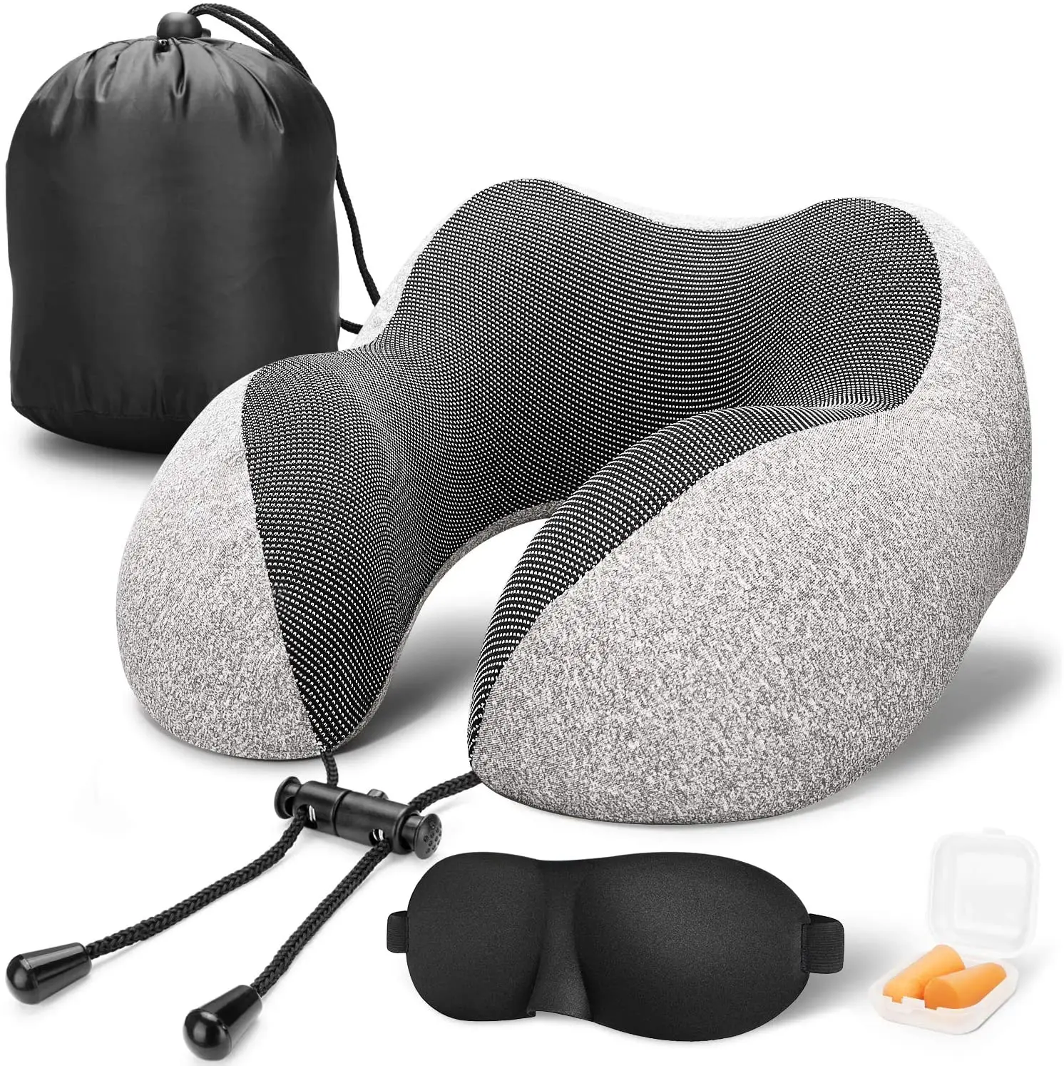 Wholesale Pillow Travel Memory Foam Neck Pillow Airplane Travel Kit