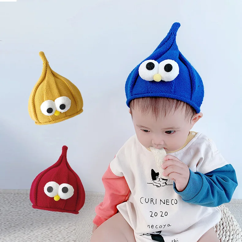 Automne Hiver Bebe Chapeau Dessin Anime Mignon Gros Yeux Tricote Crochet Bebe Garcon Fille Bonnet Casquettes Mode Enfants Chapeau Buy Casquettes De Chapeaux De Facture Plate Chapeau De Bebe De Bande Dessinee Casquettes