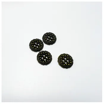 High-end clothing decoration 4 holes English lace carved metal buttons custom wholesale